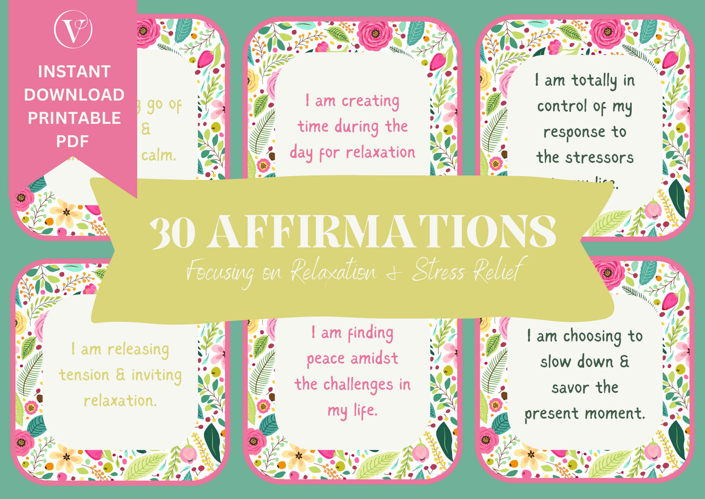 Affirmation Card Printable - Focusing on Relaxation & Stress Relief