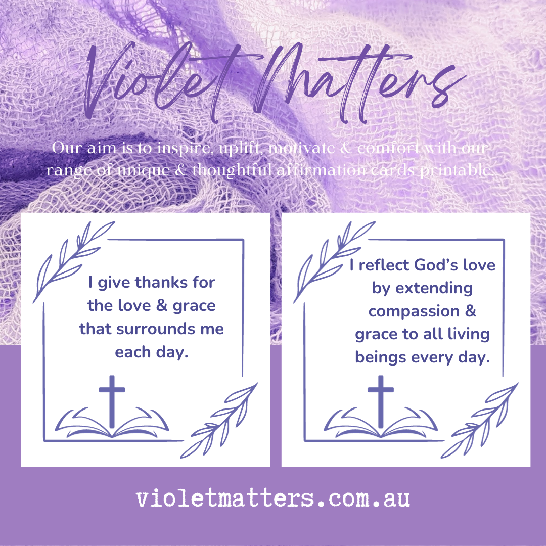 Printable Affirmation Card Set - Digital Download PDF - Faith Affirmations for Gratitude, Love & Kindness