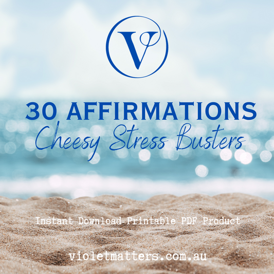 Printable Affirmation Card Set - Digital Download PDF - Stress Busters, Cheesy