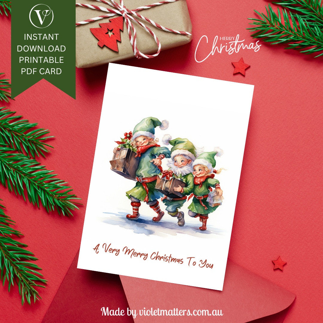 A Very Merry Christmas To You Vintage Style Printable Christmas A5 Card