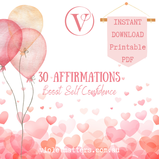 Printable Affirmation Card Set - Digital Download PDF - Boosting Self-Confidence