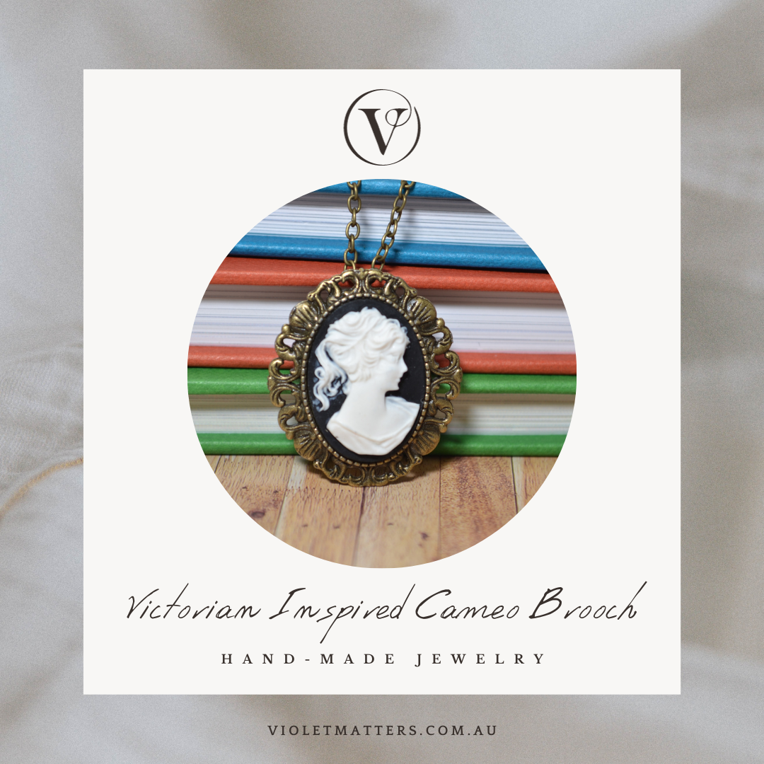 Antique Style Victorian Era Inspired Duel Use Cameo Brooch & Necklace - Portrait of a Lady