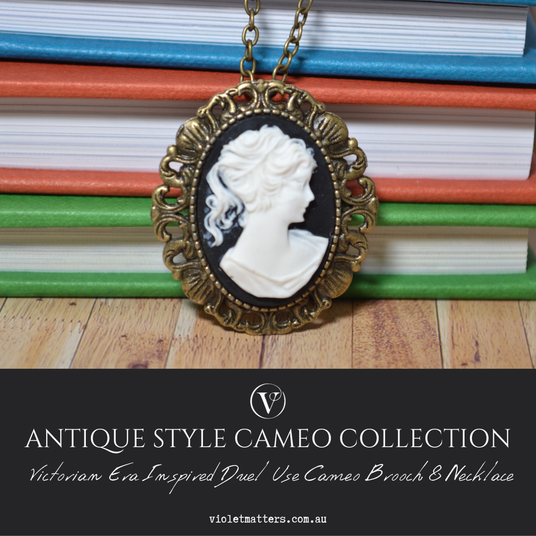 Antique Style Victorian Era Inspired Duel Use Cameo Brooch & Necklace - Portrait of a Lady