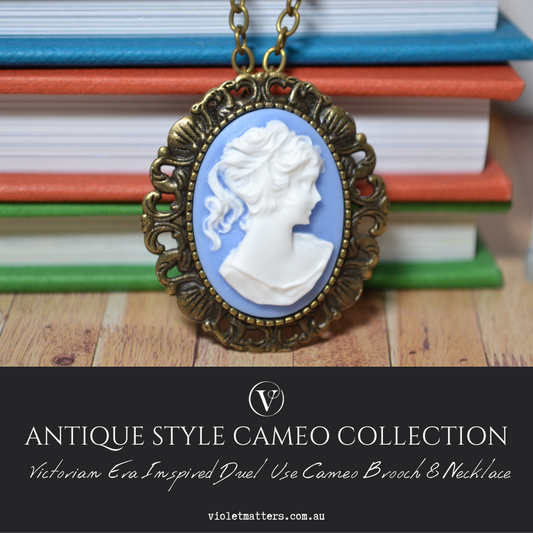 Antique Style Victorian Era Inspired  Duel Use Cameo Brooch & Necklace - Portrait of a Lady