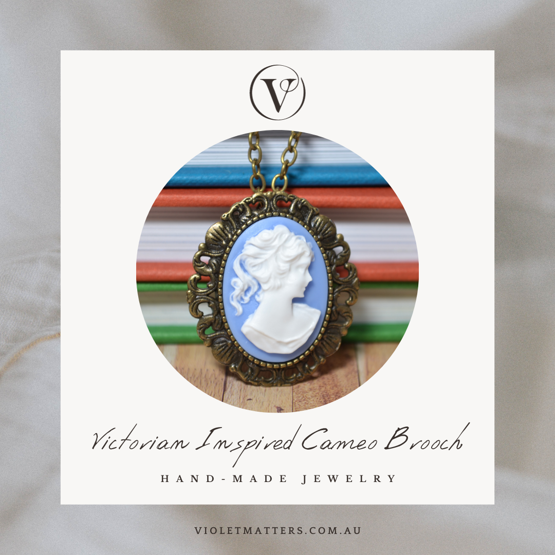 Antique Style Victorian Era Inspired Duel Use Cameo Brooch & Necklace - Portrait of a Lady