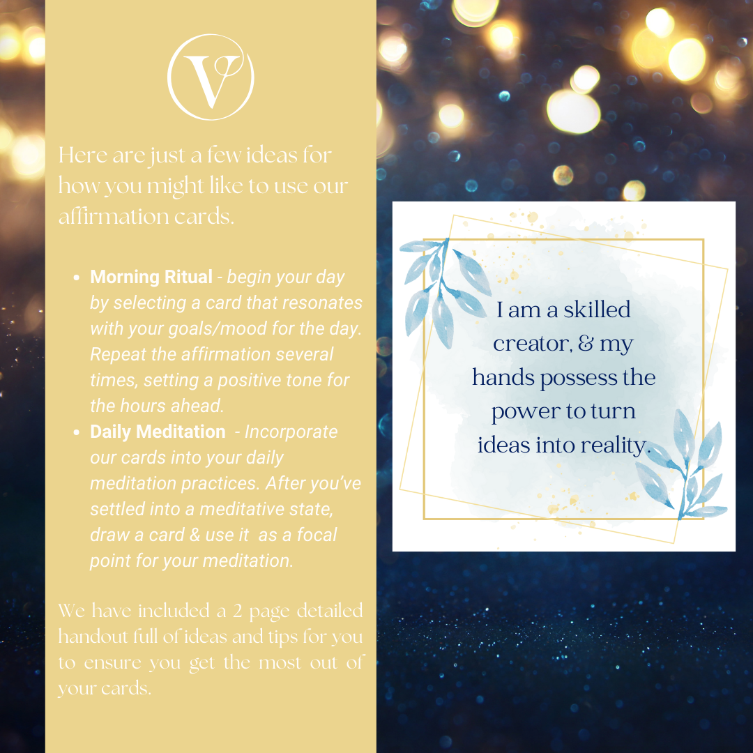 Printable Affirmation Card Set - Digital Download PDF - Elevate Creativity & Business Positivity for Craft Lovers and Home-based Entrepreneurs