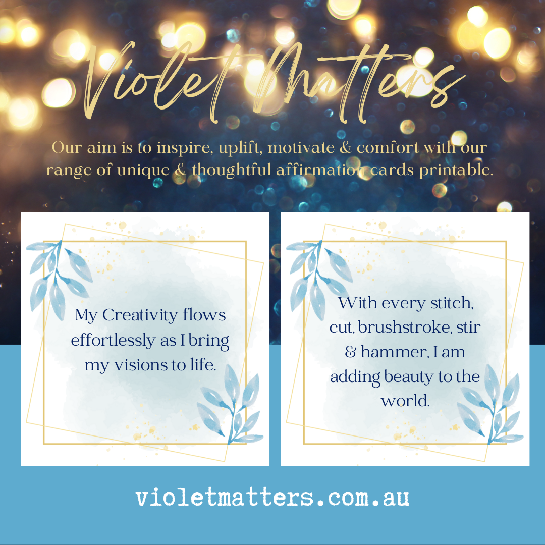 Printable Affirmation Card Set - Digital Download PDF - Elevate Creativity & Business Positivity for Craft Lovers and Home-based Entrepreneurs