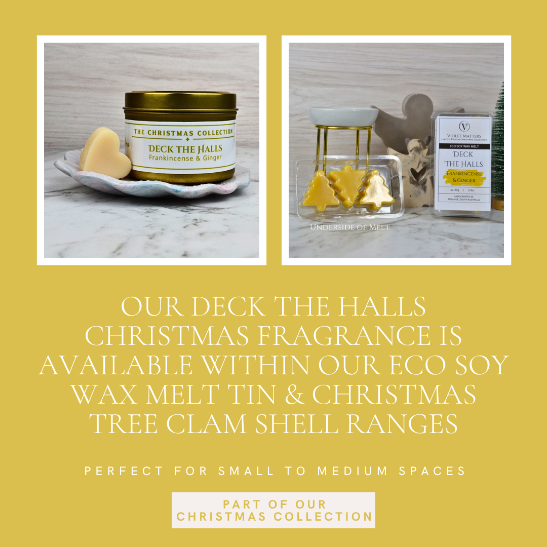 Deck the Halls: Frankincense & Ginger - Eco Soy Christmas Wax Melt Tin