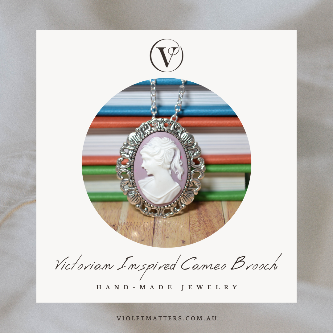 Antique Style Victorian Era Inspired Duel Use Cameo Brooch & Necklace - Portrait of a Lady