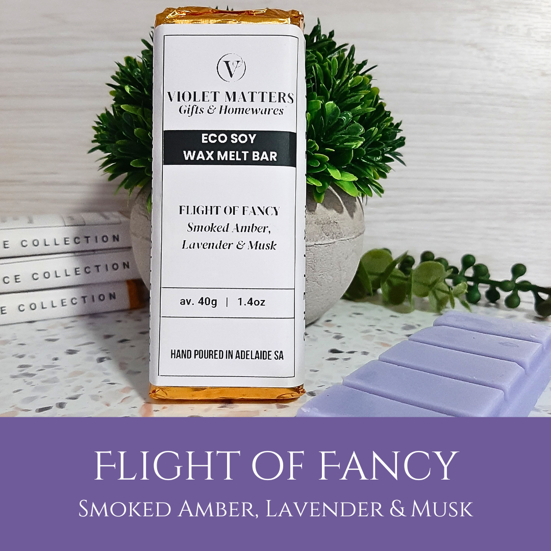 Flight of Fancy: Smoked Amber, Lavender & Musk - Eco Soy Wax Melt Bar
