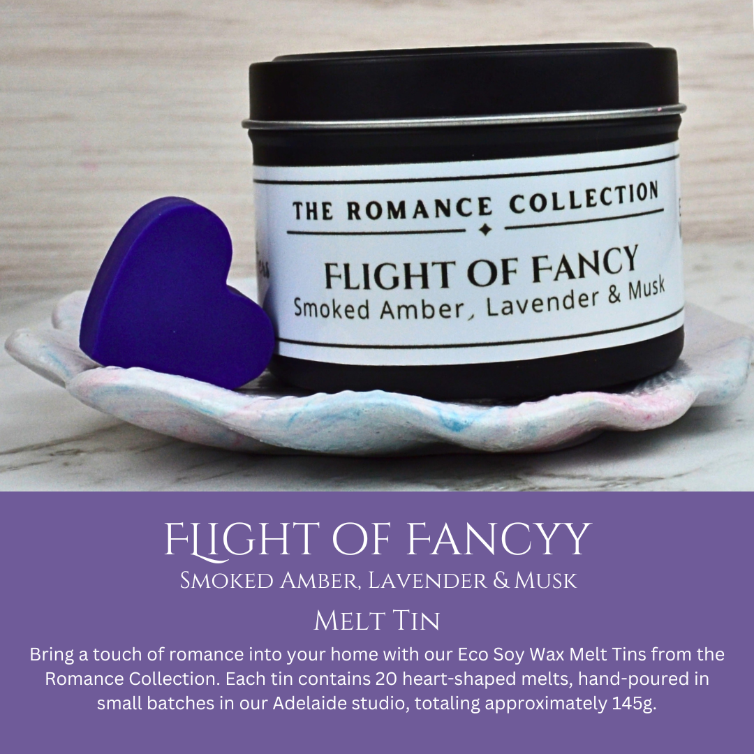Flight of Fancy: Smoked Amber & Lavender & Musk - Eco Soy Wax Melt Tin