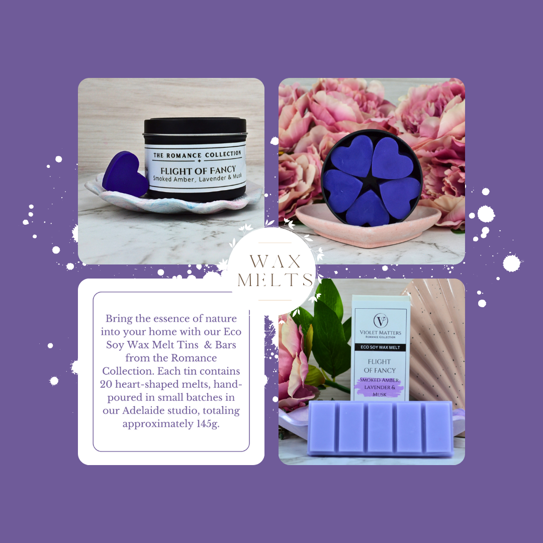 Flight of Fancy: Smoked Amber & Lavender & Musk - Eco Soy Wax Melt Tin