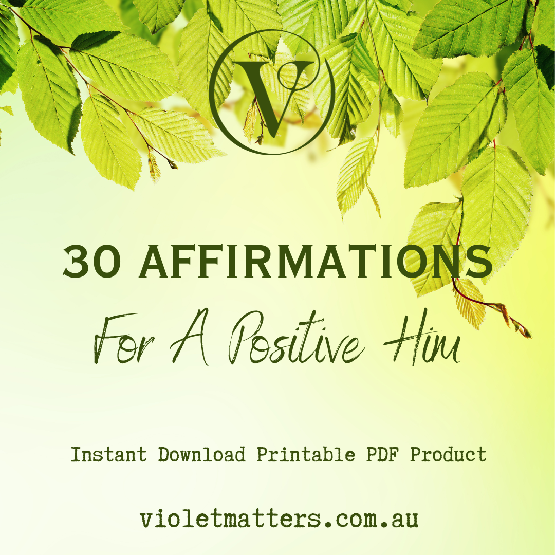 Printable Affirmation Card Set - Digital Download PDF - For a Positive Him