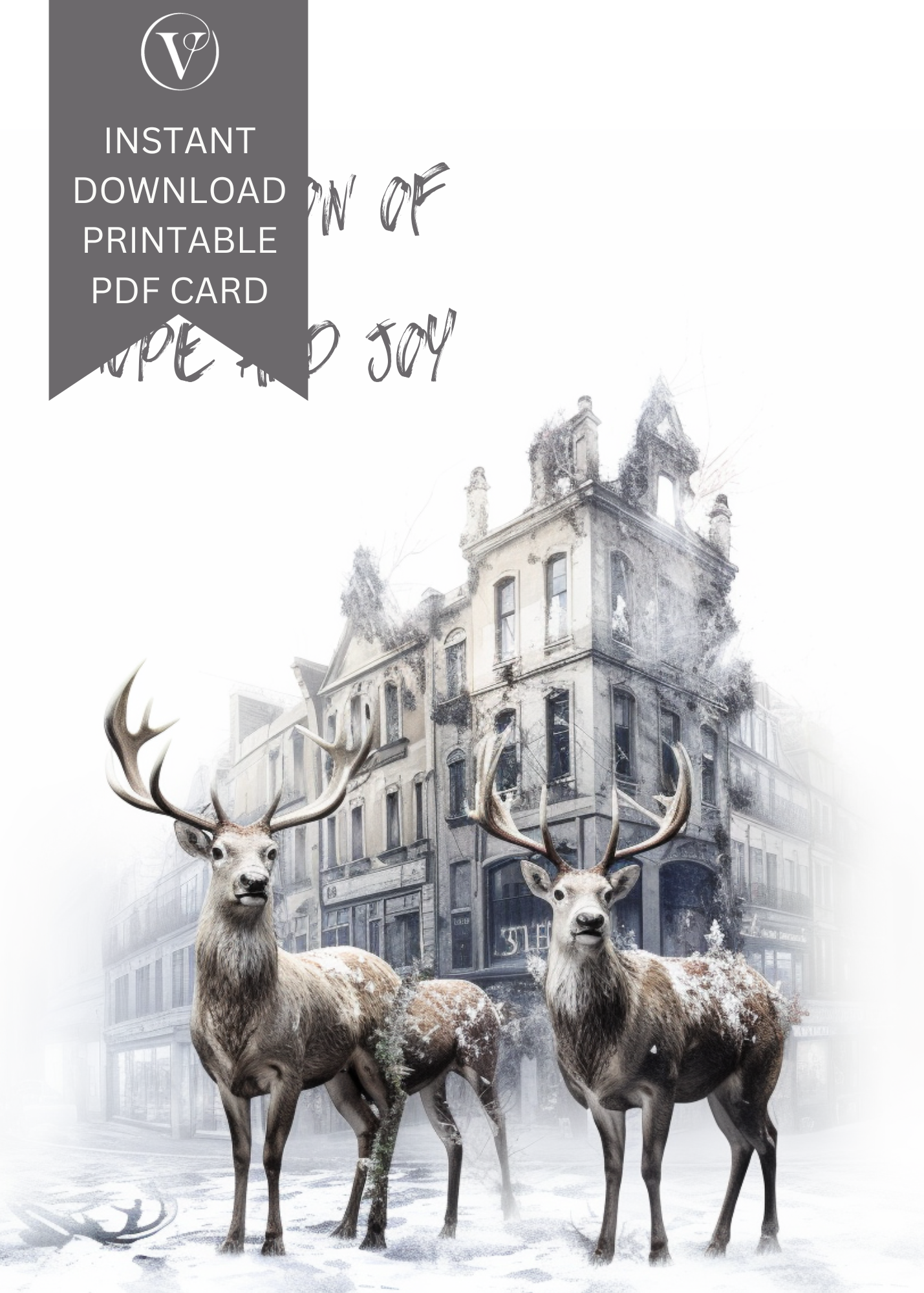 Unusual Urban Decay Style Printable Christmas A5 Card