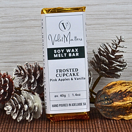 Frosted Cupcake: Pink Apple & Vanilla Frost - Eco Soy Wax Melt Bar