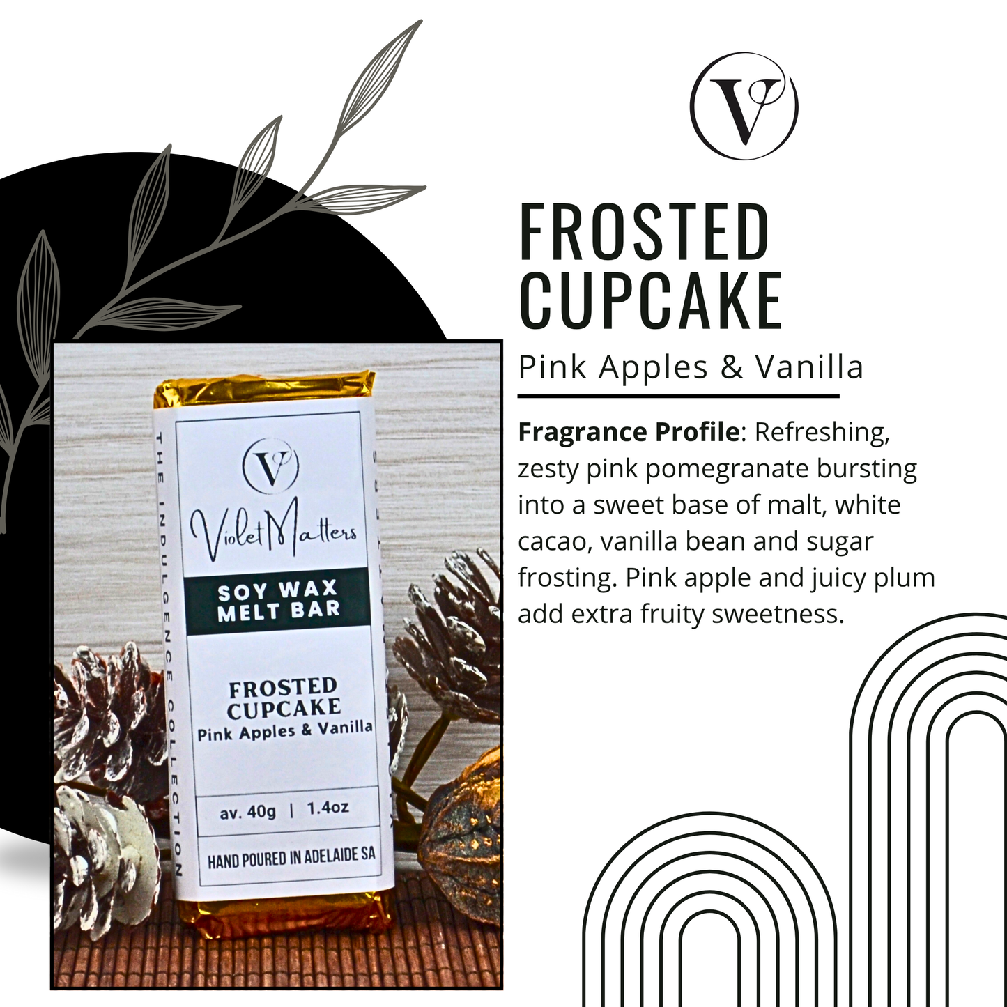 Frosted Cupcake: Pink Apple & Vanilla Frost - Eco Soy Wax Melt Bar