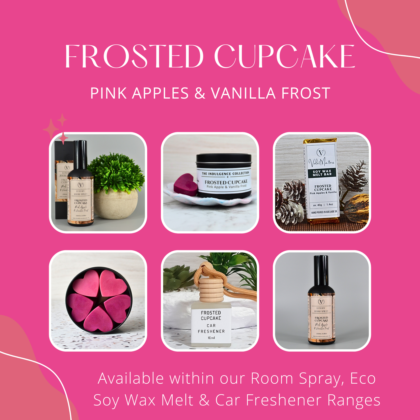 Frosted Cupcake: Pink Apple & Vanilla Frost - Eco Soy Wax Melt Bar