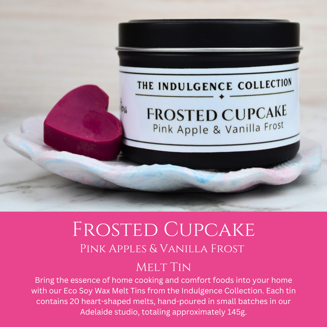 Frosted Cupcake: Pink Apple & Vanilla Frost - Eco Soy Wax Melt Tin
