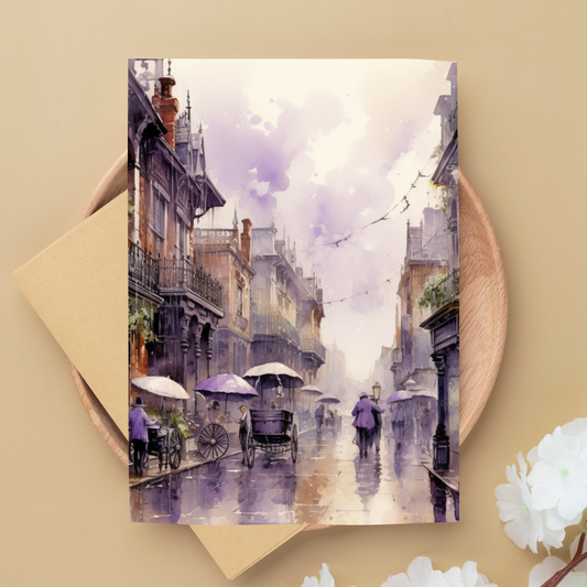 Beautiful Victorian Era Inspired Blank A5 Printable Card