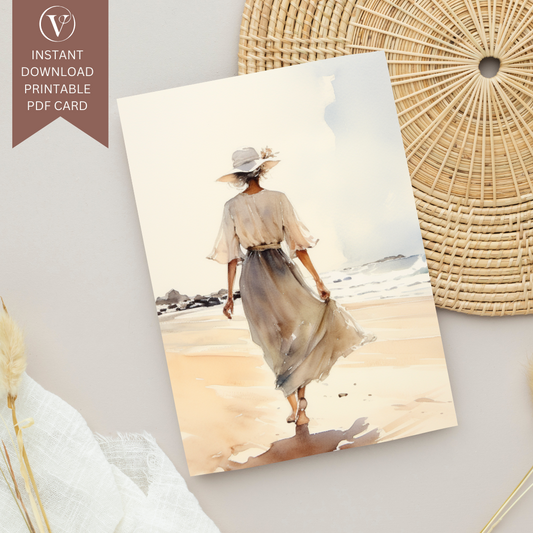 Beautiful Blank A5 Printable Card