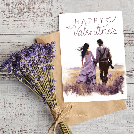 Beautiful Victorian Era Inspired Valentine's Day A5 Printable Card