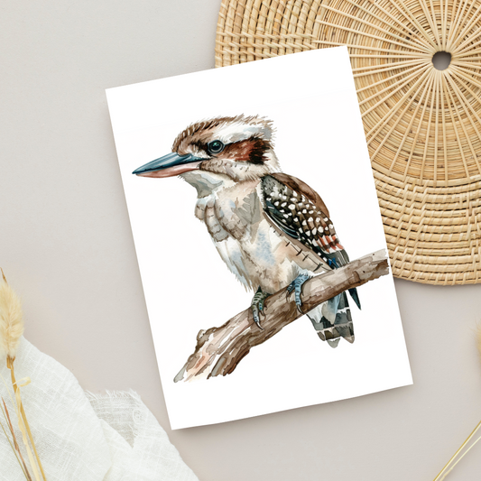 Beautiful Blank A5 Printable Kookaburra Card - Printable Card