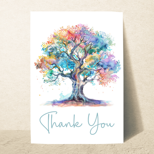 Beautiful Blank Pastel A5 Printable 'Thank You' Card - Printable Card