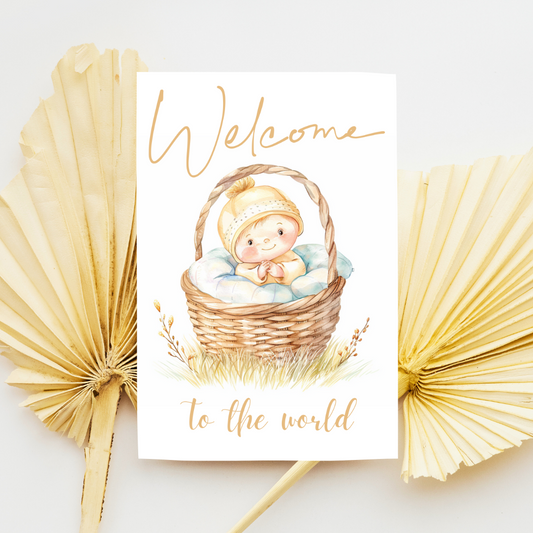 Sweet Blank A5 Printable Baby Card