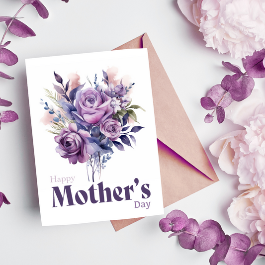 Beautiful Blank A5 Printable Floral Mother's Day Card