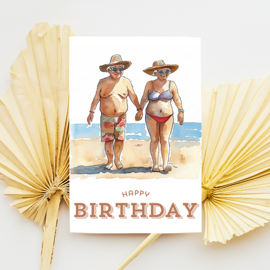 Playful Blank A5 Printable Happy Birthday Card