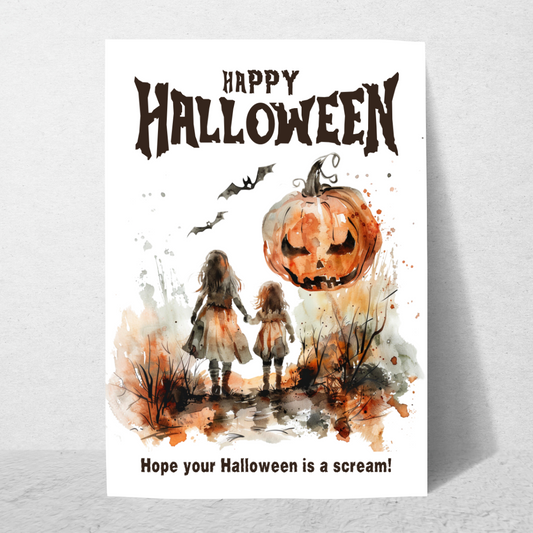 Spooky Blank A5 Printable Happy Halloween Card