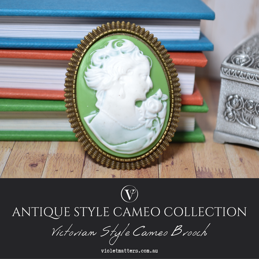 Antique Style Victorian Era Inspired Cameo Brooch - Portrait of a Lady