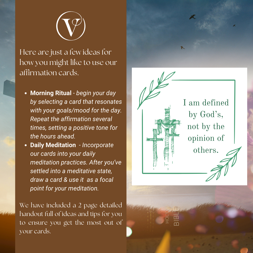 Printable Affirmation Card Set - Digital Download PDF - Faith Affirmations, Trust, Fear & Worry
