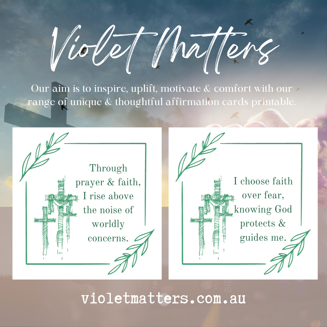 Printable Affirmation Card Set - Digital Download PDF - Faith Affirmations, Trust, Fear & Worry