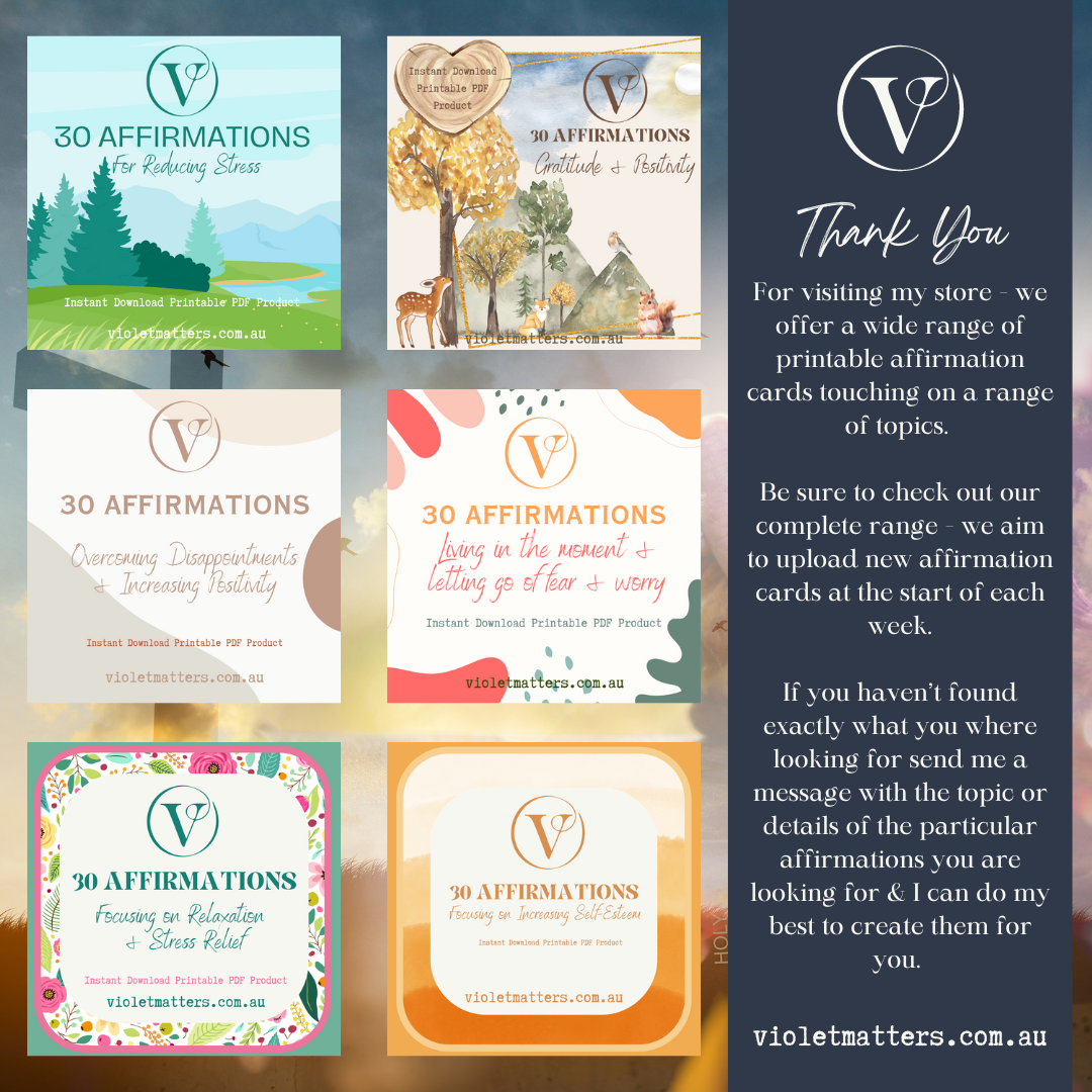 Printable Affirmation Card Set - Digital Download PDF - Faith Affirmations, Trust, Fear & Worry