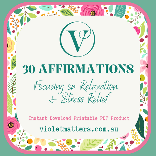 Printable Affirmation Card Set - Digital Download PDF - Focusing on Relaxation & Stress Relief