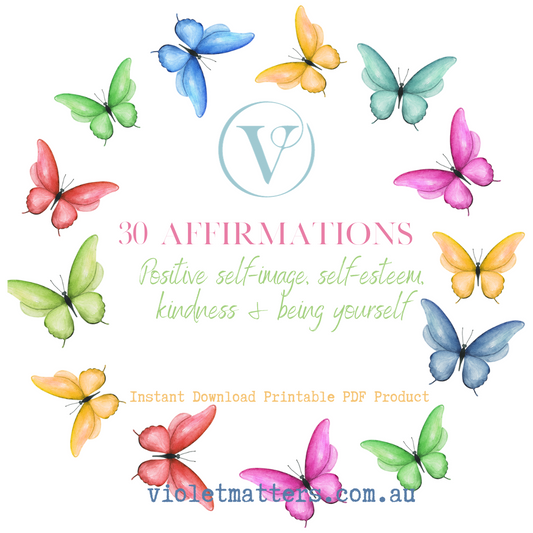 Printable Affirmation Card Set - Digital Download PDF - Child-Friendly Affirmations Focusing on Positive Self-Image, Self-Confidence, Kindness & Being Themselves