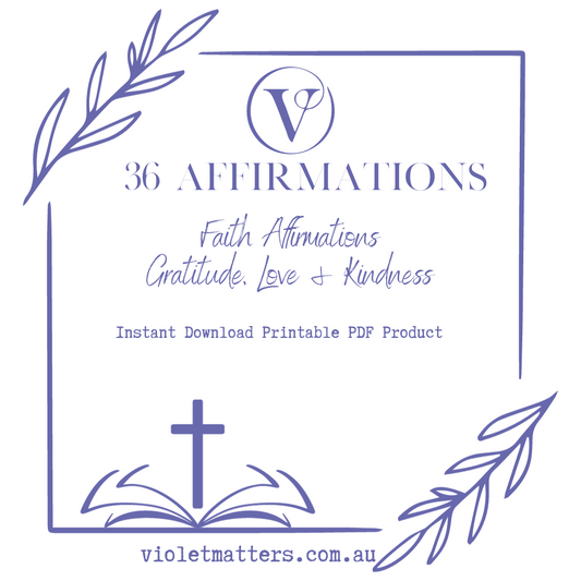 Printable Affirmation Card Set - Digital Download PDF - Faith Affirmations for Gratitude, Love & Kindness