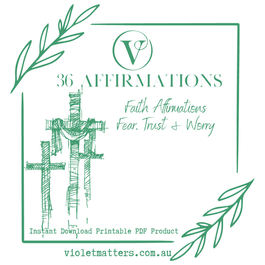 Printable Affirmation Card Set - Digital Download PDF - Faith Affirmations, Trust, Fear & Worry