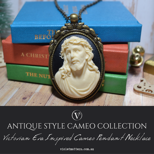 Antique Style, Victorian Era Inspired Faith Cameo Pendant - A Portrait of Jesus