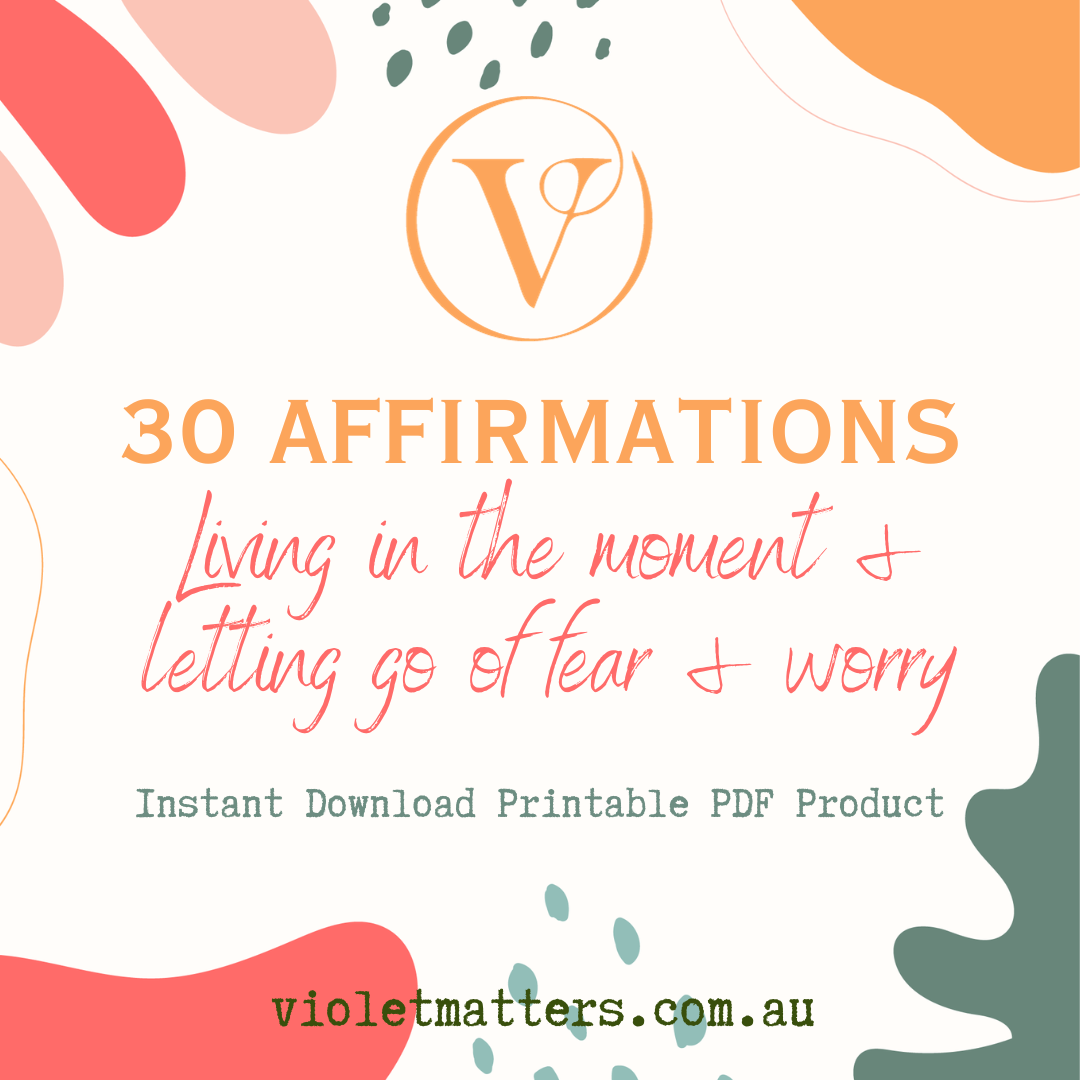 Printable Affirmation Card Set - Digital Download PDF - Living in the moment & letting go of fear and worry