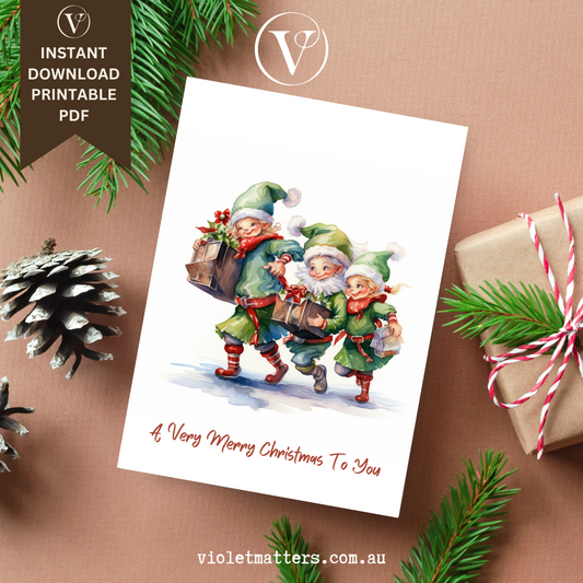 A Very Merry Christmas To You Vintage Style Printable Christmas A5 Card