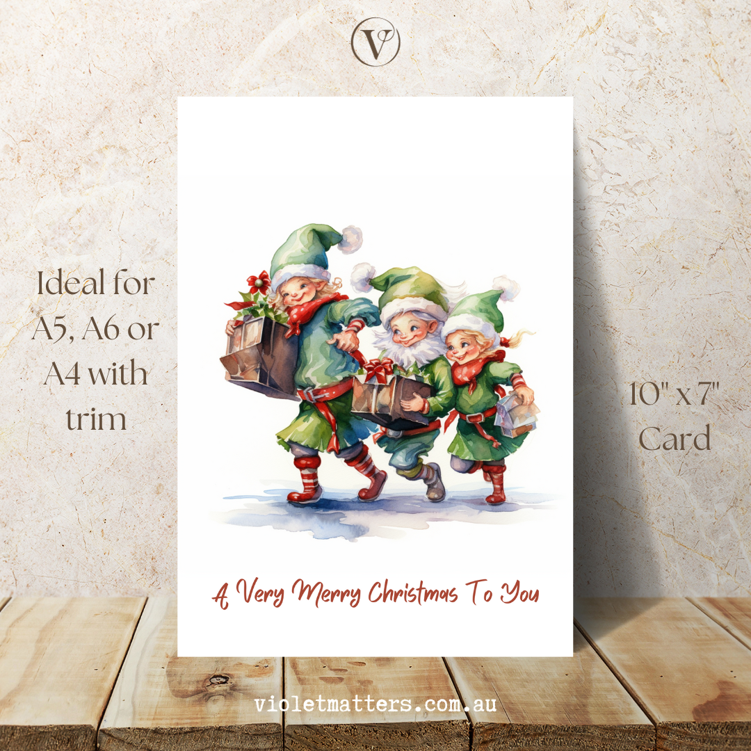 A Very Merry Christmas To You Vintage Style Printable Christmas A5 Card