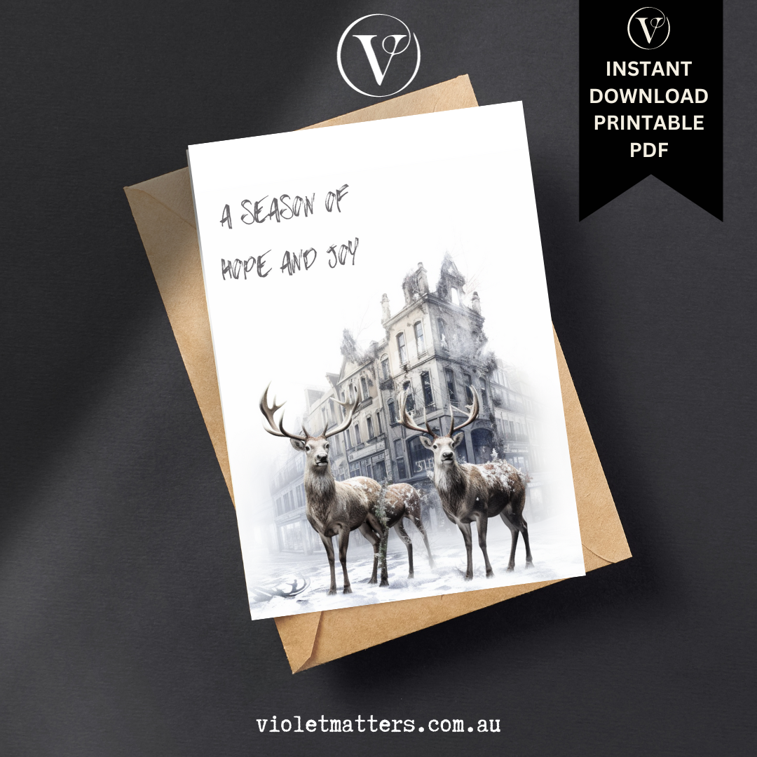 Unusual Urban Decay Style Printable Christmas A5 Card