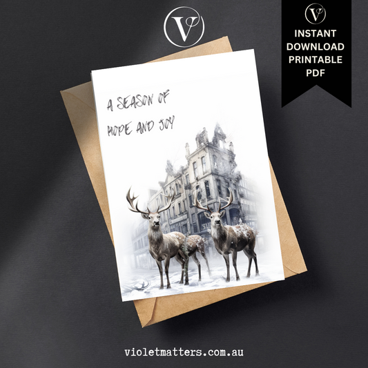 Unusual Urban Decay Style Printable Christmas A5 Card