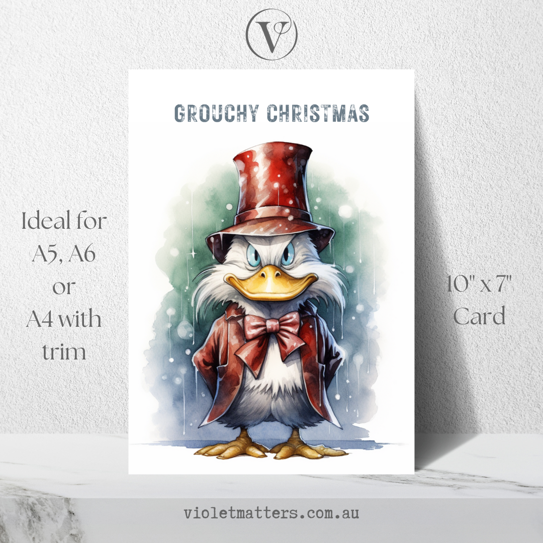 Fabulous Grouchy Christmas Printable Anti-Christmas A5 Card