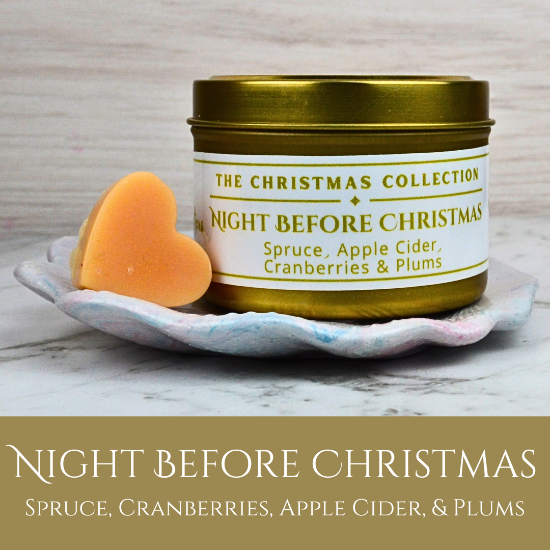 Night Before Christmas: Spruce, Apple Cider, Cranberries & Plums - Eco Soy Christmas Wax Melt Tin