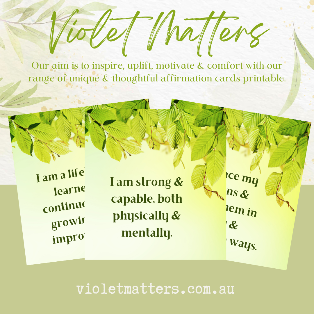 Printable Affirmation Card Set - Digital Download PDF - For a Positive Him
