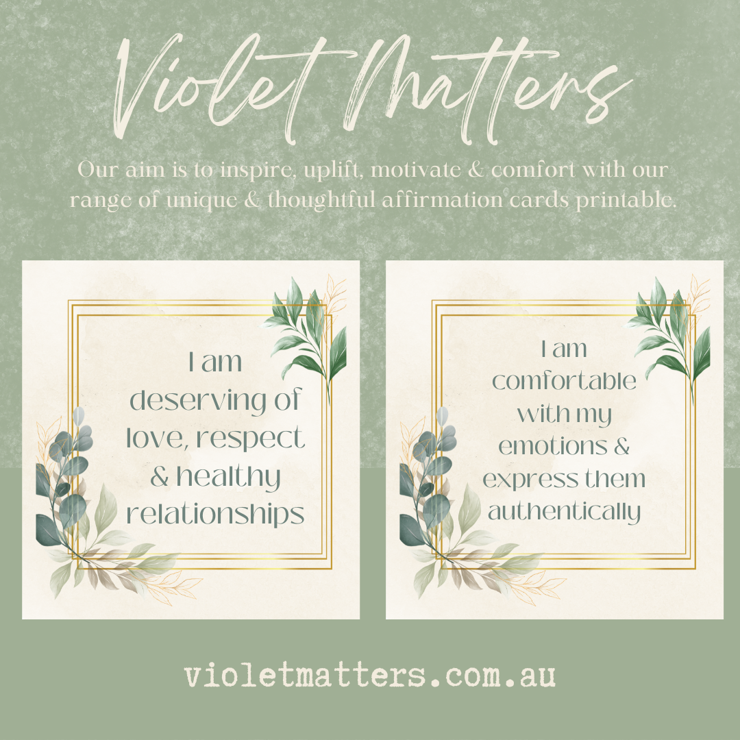 Printable Affirmation Card Set - Digital Download PDF - Empowerment & Inspiration