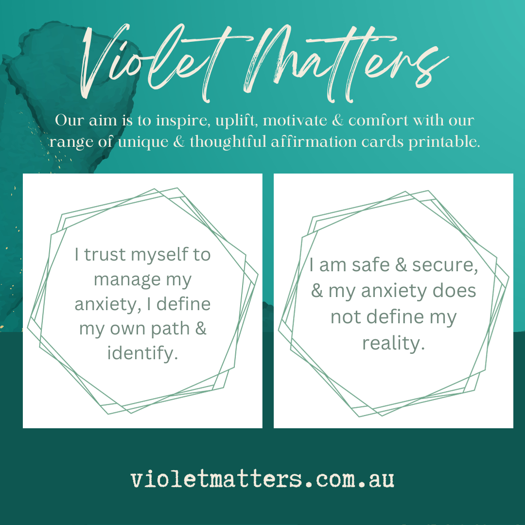 Printable Affirmation Card Set - Digital Download PDF - Anxiety, Cultivate Calmness & Positivity
